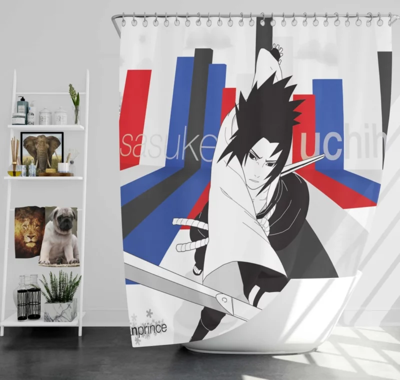 Sasuke Redemption Shinobi Chronicles Anime Shower Curtain