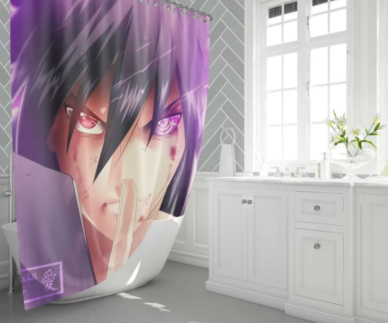 Sasuke Redemption Shinobi Journey Anime Shower Curtain 1