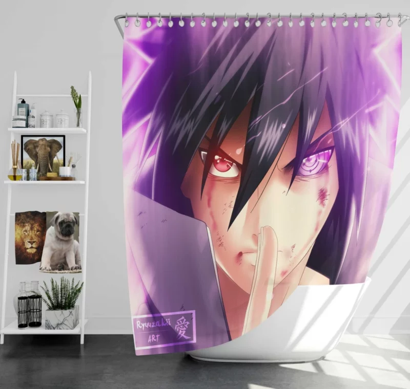 Sasuke Redemption Shinobi Journey Anime Shower Curtain