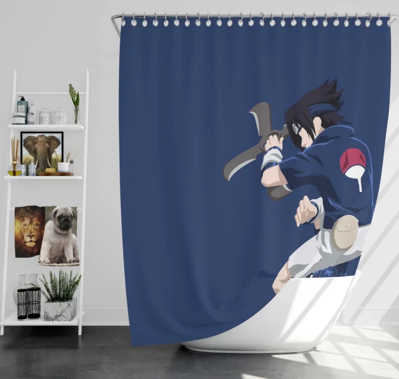 Sasuke Redemption Shinobi Legacy Anime Shower Curtain