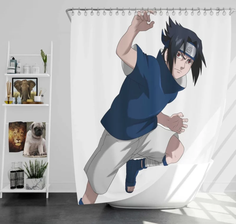 Sasuke Resolve Shinobi Chronicles Anime Shower Curtain