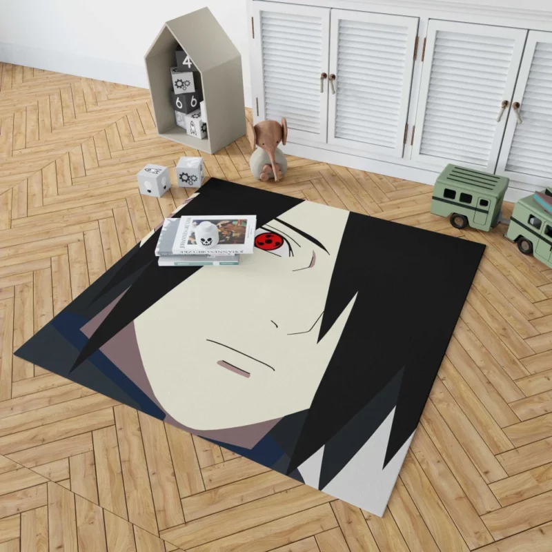 Sasuke Sharingan Unveiling Power Anime Rug 1