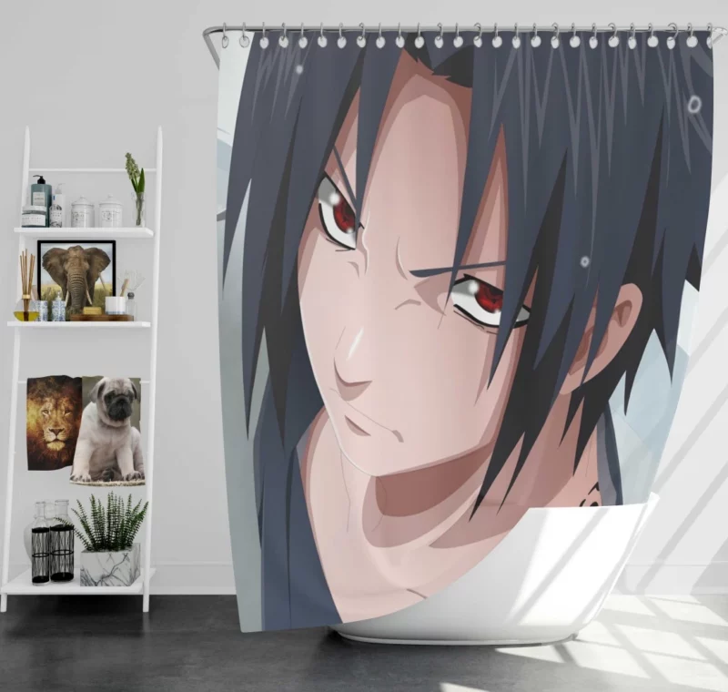 Sasuke Uchiha Avenger Quest Anime Shower Curtain