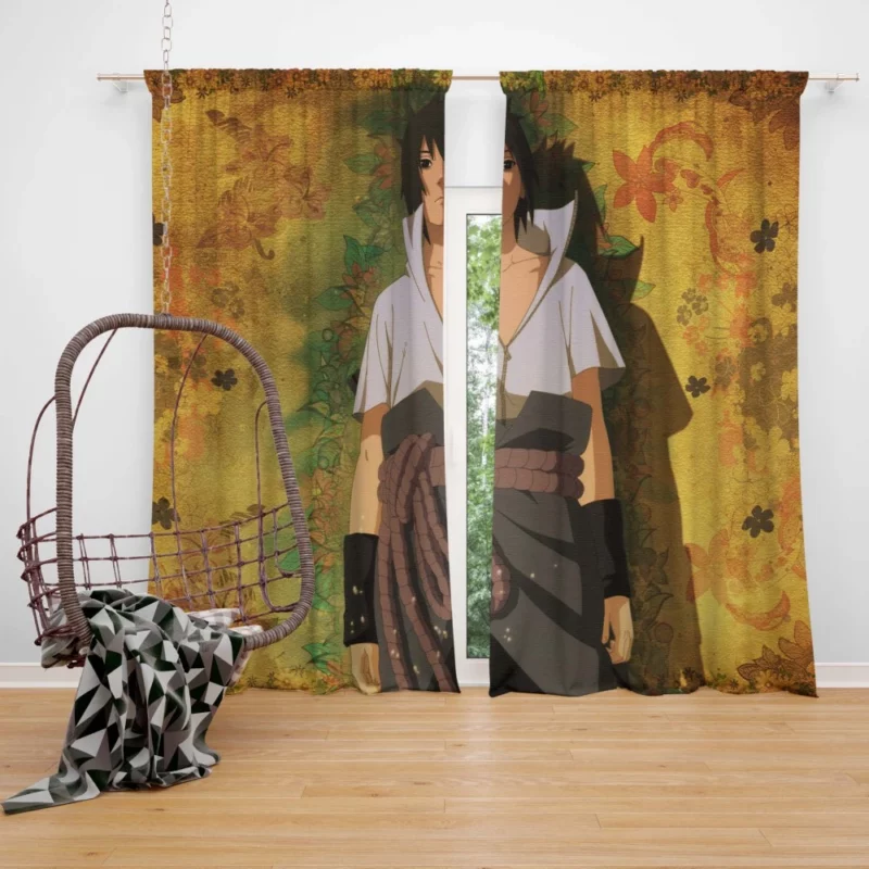 Sasuke Uchiha Heroic Journey Anime Curtain