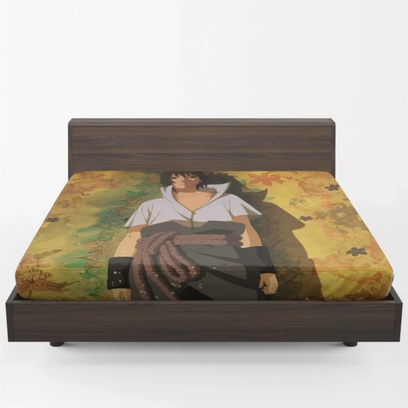 Sasuke Uchiha Heroic Journey Anime Fitted Sheet 1