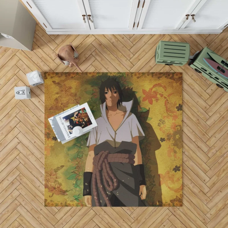 Sasuke Uchiha Heroic Journey Anime Rug