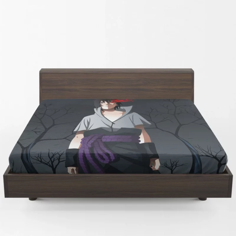 Sasuke Uchiha Journey Continues Anime Fitted Sheet 1