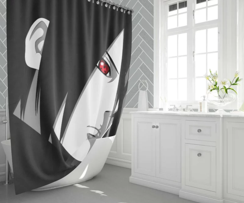 Sasuke Uchiha Ninja Anime Shower Curtain 1
