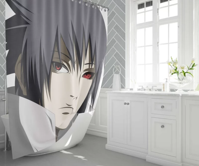 Sasuke Uchiha Redemption Path Anime Shower Curtain 1