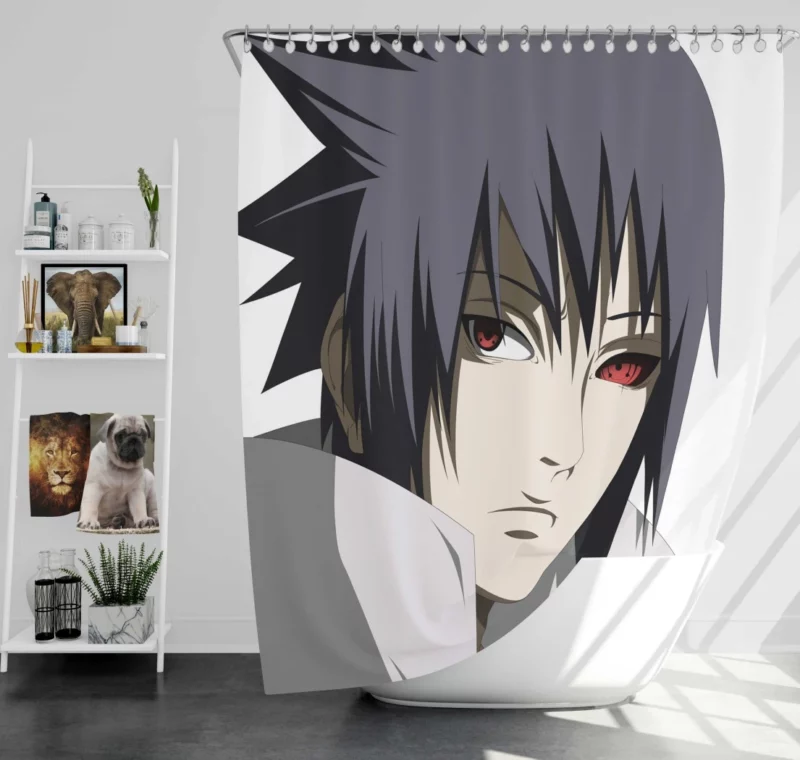 Sasuke Uchiha Redemption Path Anime Shower Curtain