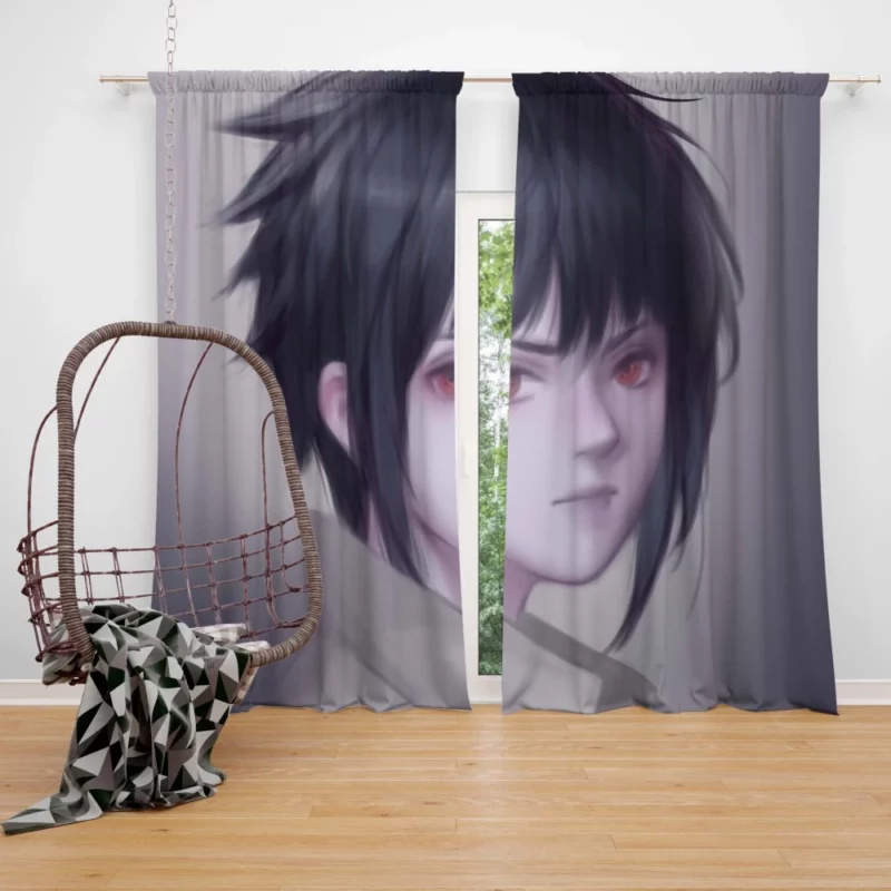 Sasuke Uchiha Shinobi Evolution Anime Curtain