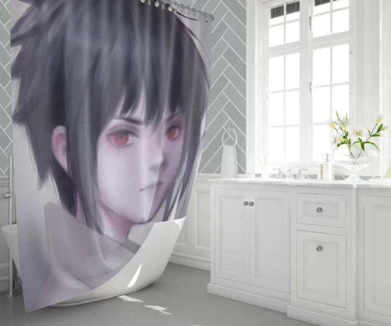 Sasuke Uchiha Shinobi Evolution Anime Shower Curtain 1