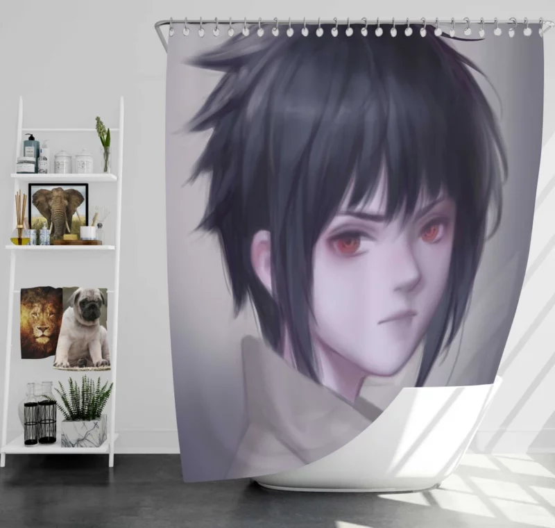 Sasuke Uchiha Shinobi Evolution Anime Shower Curtain