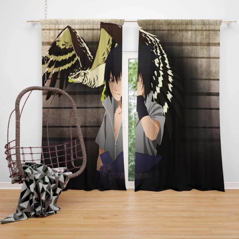 Sasuke Uchiha Shinobi Journey Anime Curtain