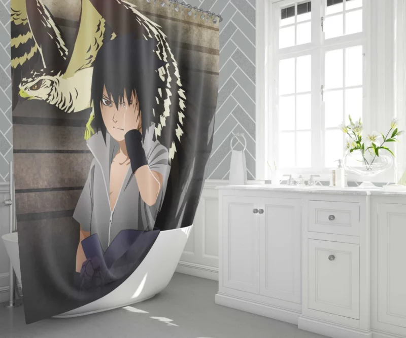 Sasuke Uchiha Shinobi Journey Anime Shower Curtain 1