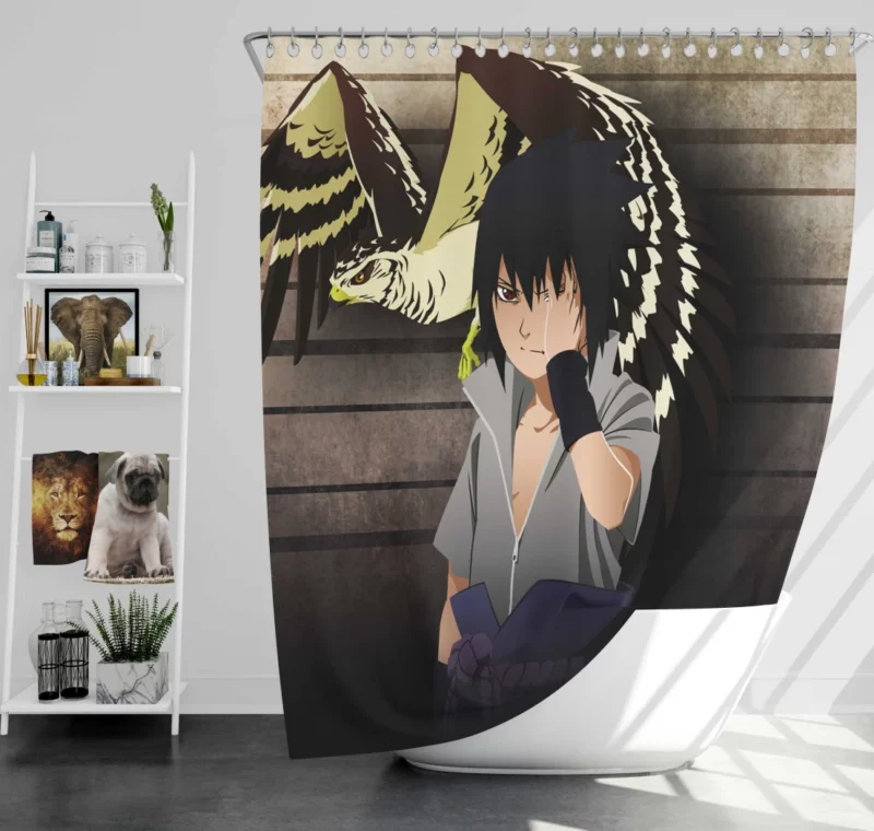 Sasuke Uchiha Shinobi Journey Anime Shower Curtain