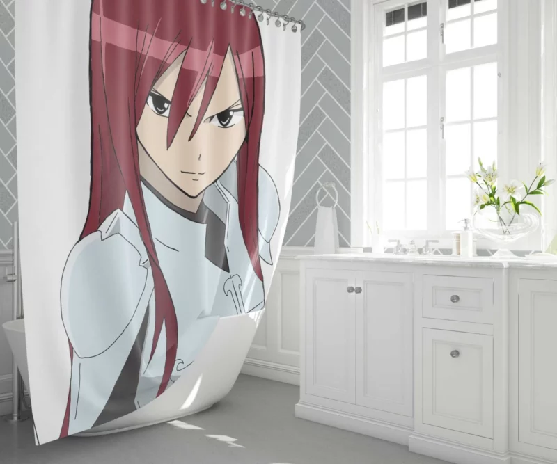 Scarlet Swordswoman Erza Path Anime Shower Curtain 1