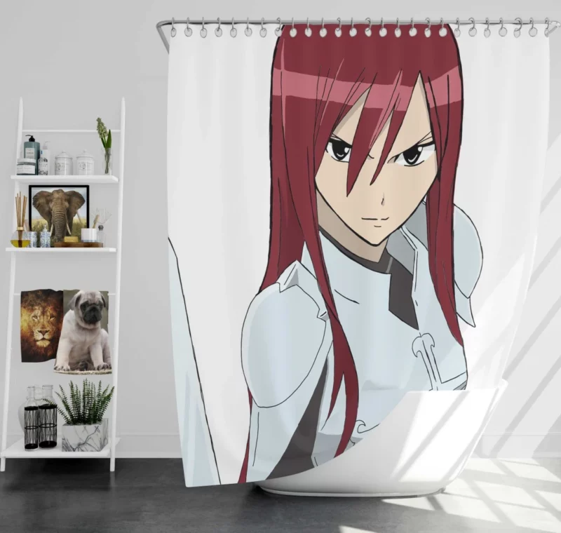 Scarlet Swordswoman Erza Path Anime Shower Curtain