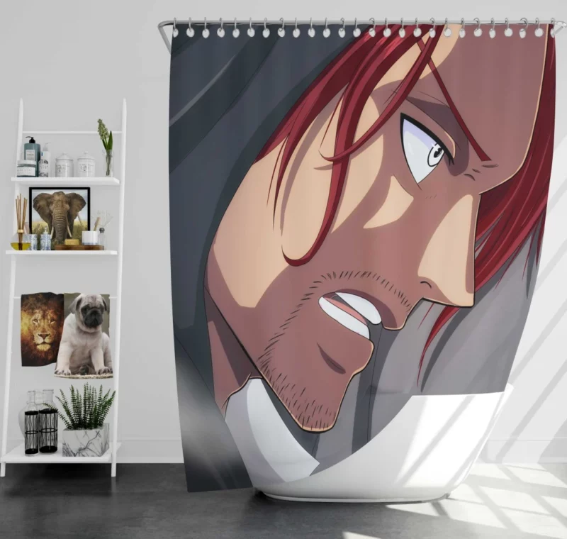 Shanks Captain of the Red-Haired Pirates Anime Shower Curtain