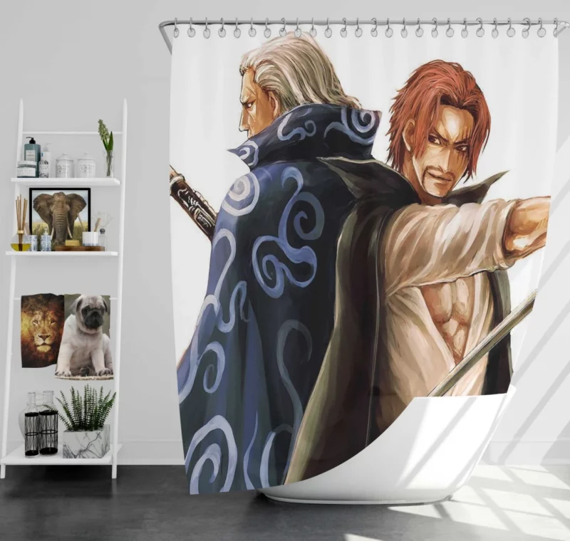 Shanks and Benn Beckman Pirates Duo Anime Shower Curtain