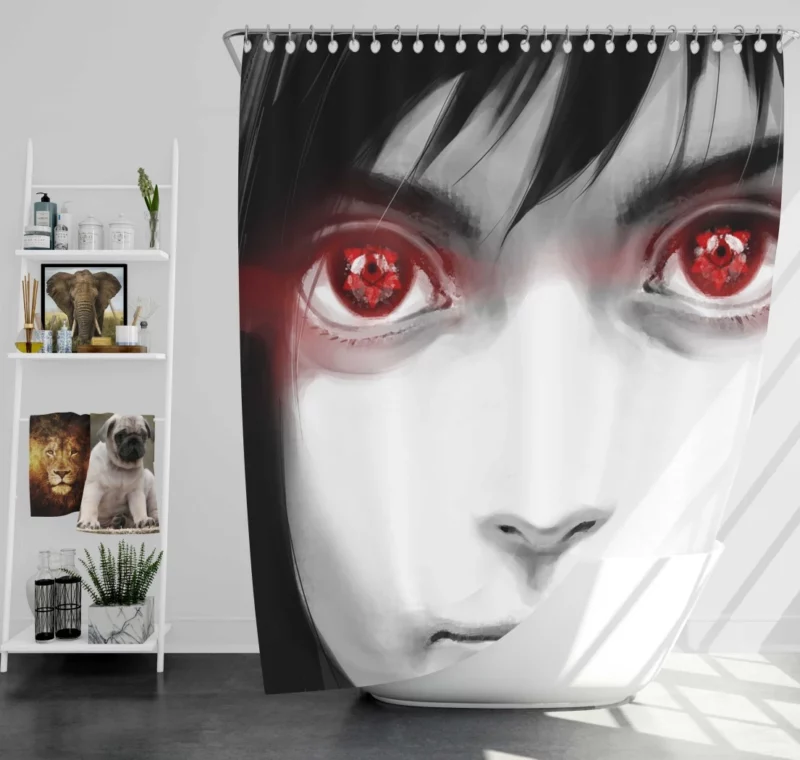 Sharingan Unleashed Sasuke Power Anime Shower Curtain