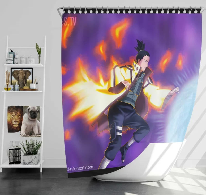 Shikamaru Nara Tactical Genius Anime Shower Curtain