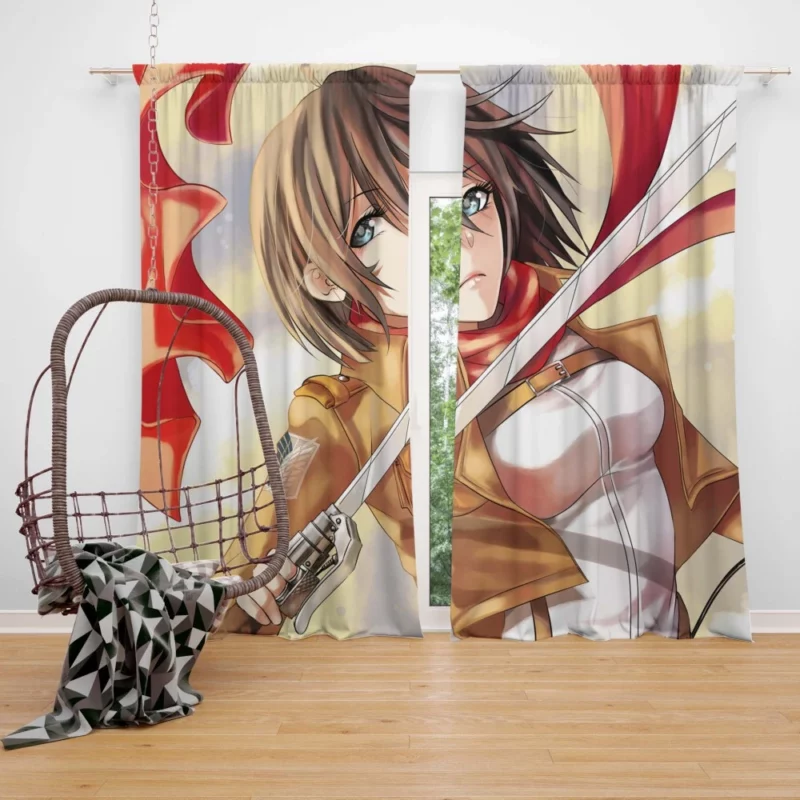 Shingeki No Kyojin Mikasa Ackerman Anime Curtain