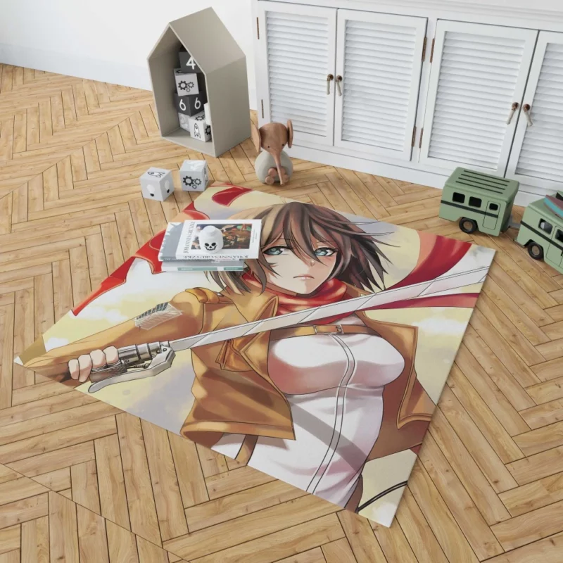 Shingeki No Kyojin Mikasa Ackerman Anime Rug 1