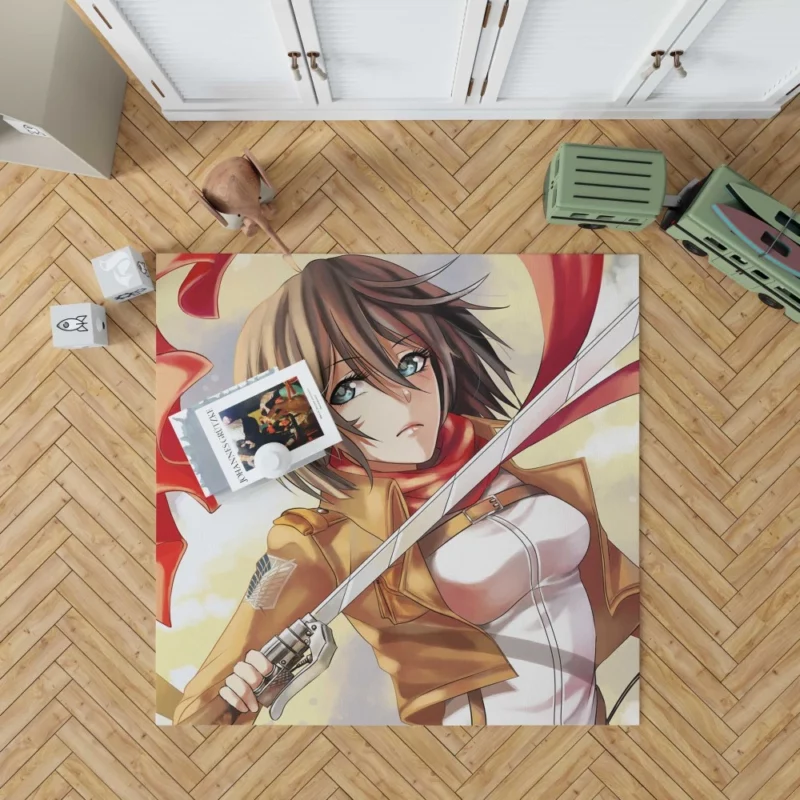 Shingeki No Kyojin Mikasa Ackerman Anime Rug