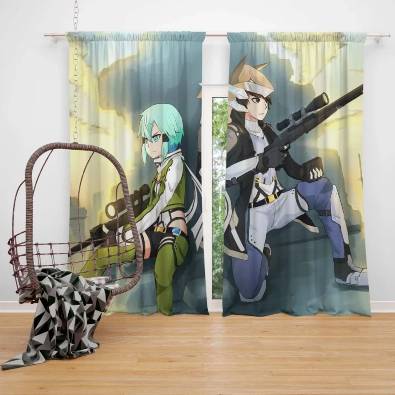 Shino Asada Gun Gale Hero Anime Curtain