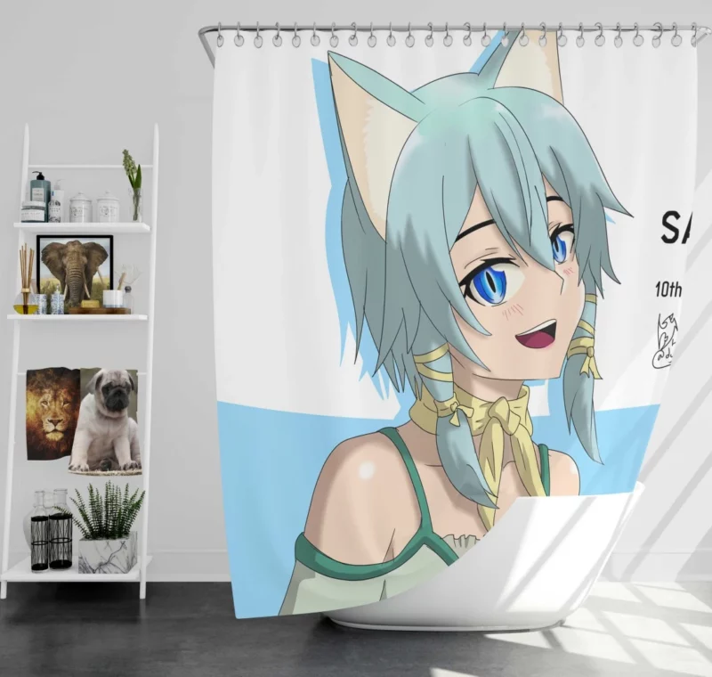 Shino Asada Sharpshooter Anime Shower Curtain