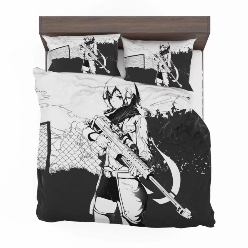 Shino Asada Sinon Monochrome Beauty Anime Bedding Set 1