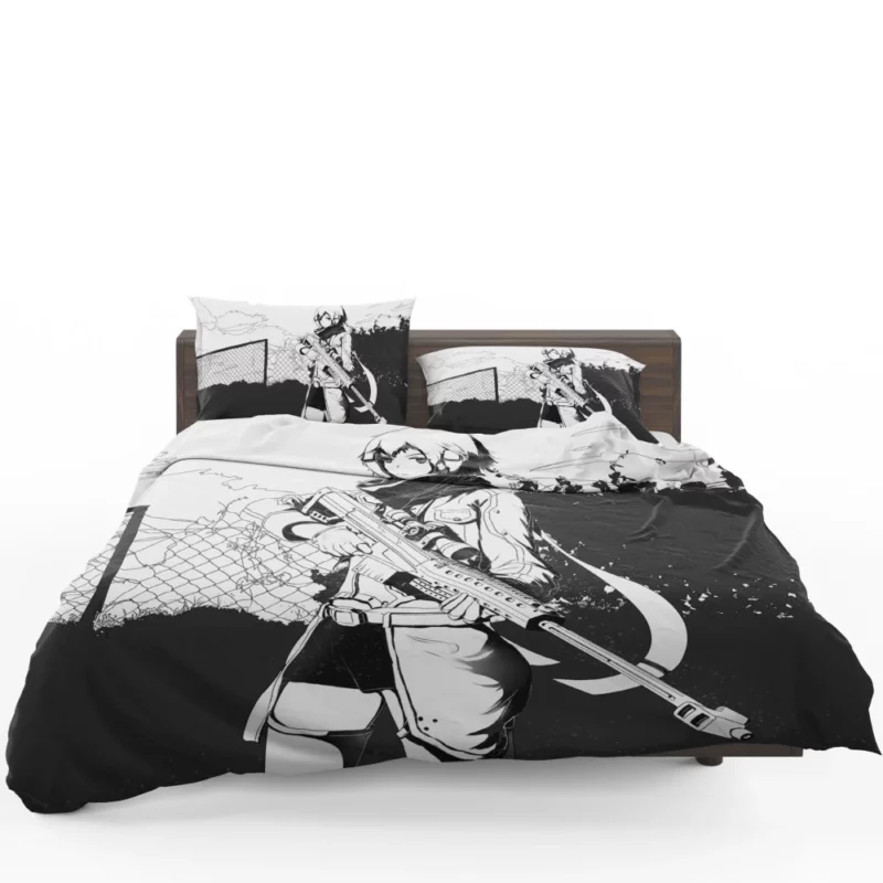 Shino Asada Sinon Monochrome Beauty Anime Bedding Set