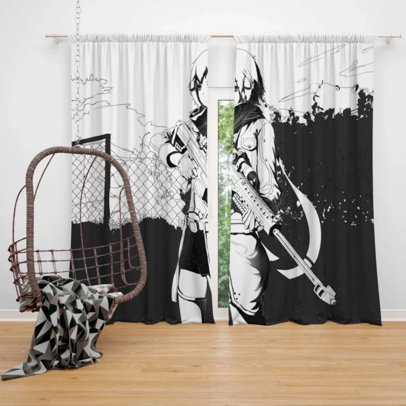 Shino Asada Sinon Monochrome Beauty Anime Curtain