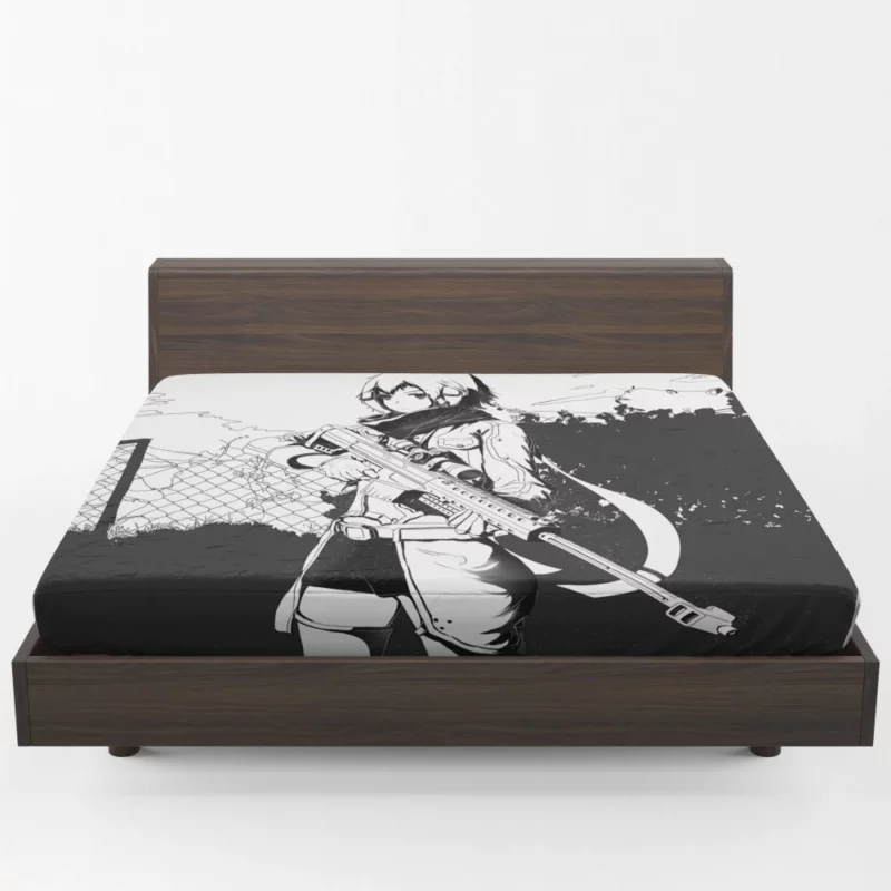 Shino Asada Sinon Monochrome Beauty Anime Fitted Sheet 1