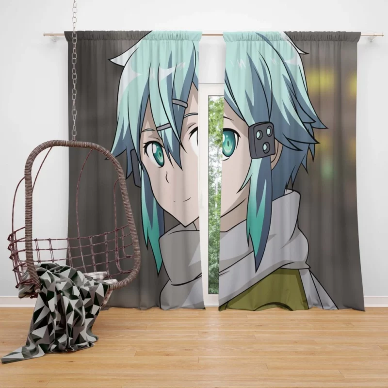 Shino Asada Sinon Unyielding Determination Anime Curtain