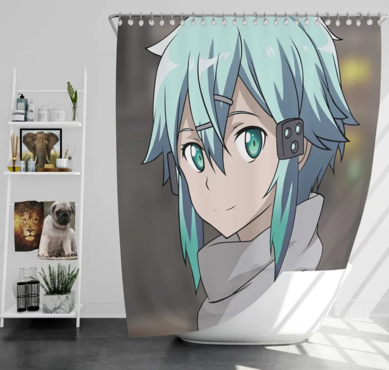 Shino Asada Sinon Unyielding Determination Anime Shower Curtain