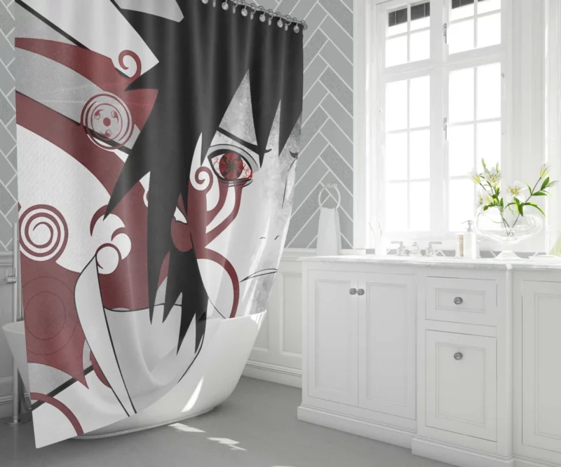 Shinobi Alliance Sasuke Role Anime Shower Curtain 1