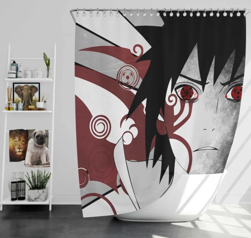 Shinobi Alliance Sasuke Role Anime Shower Curtain