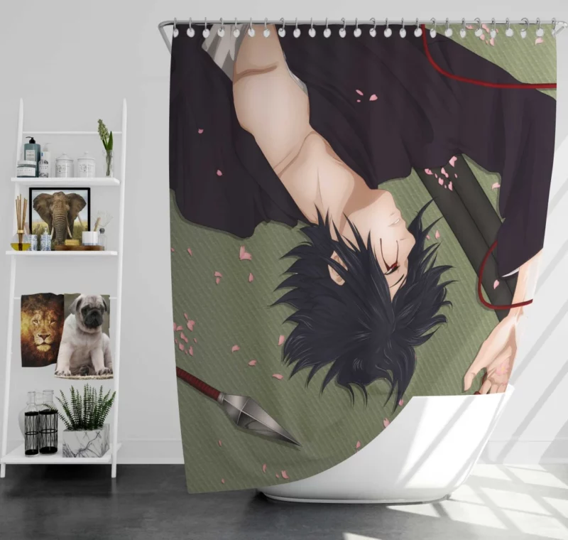 Shinobi Destiny Sasuke Tale Anime Shower Curtain