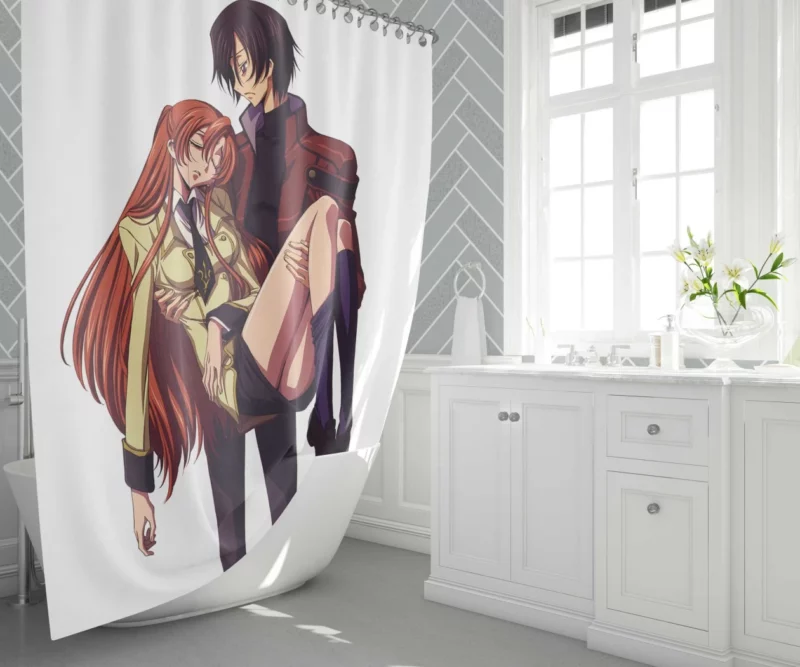 Shirley & Lelouch Destiny Anime Shower Curtain 1