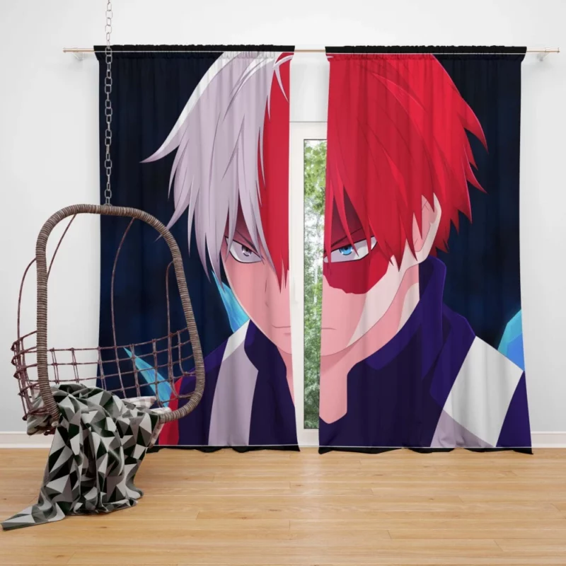 Shoto Todoroki Dual Flames Anime Curtain