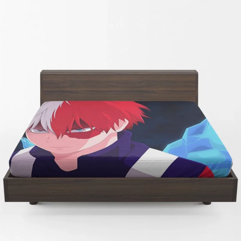 Shoto Todoroki Dual Flames Anime Fitted Sheet 1