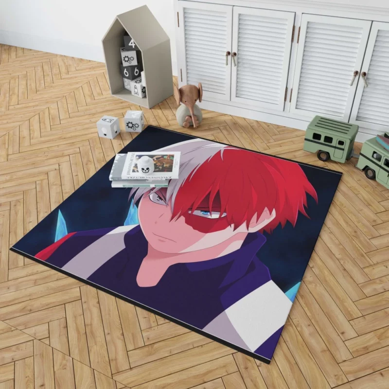 Shoto Todoroki Dual Flames Anime Rug 1