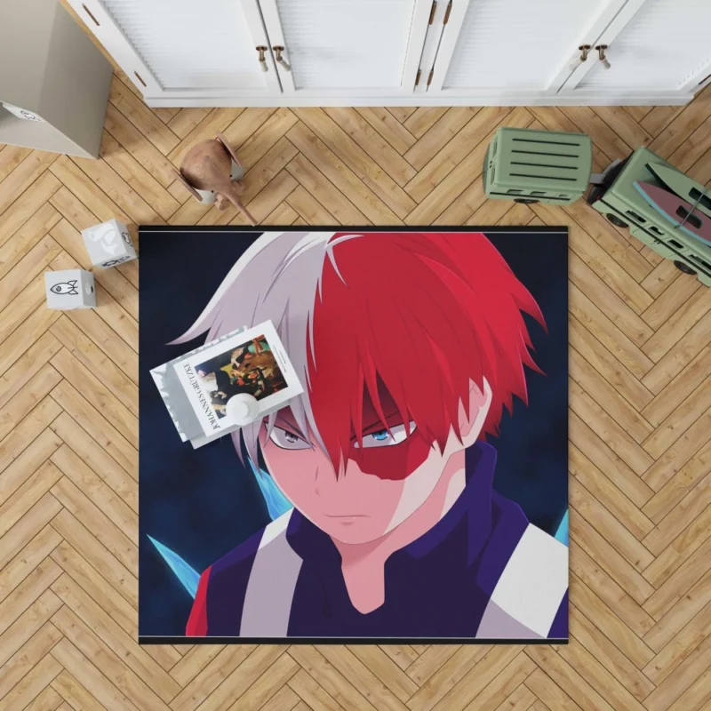 Shoto Todoroki Dual Flames Anime Rug