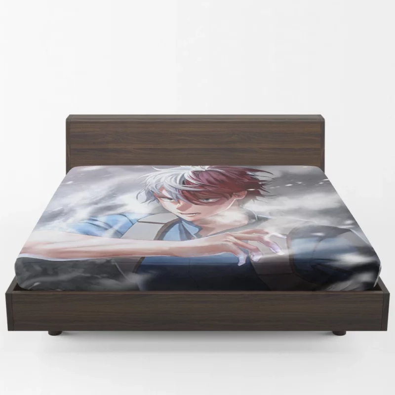 Shoto Todoroki Dual Quirk Hero Anime Fitted Sheet 1