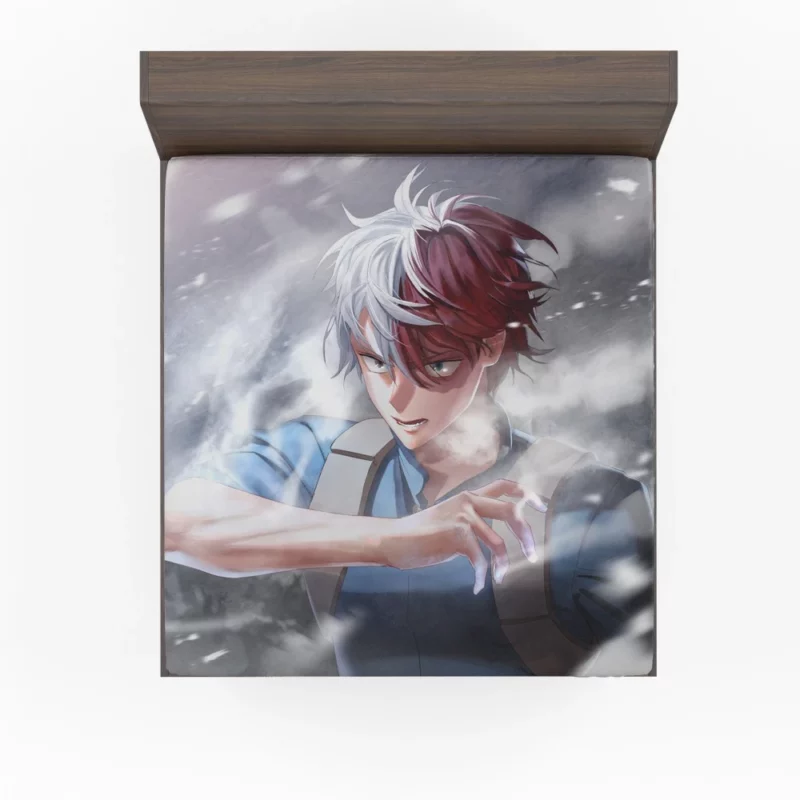 Shoto Todoroki Dual Quirk Hero Anime Fitted Sheet