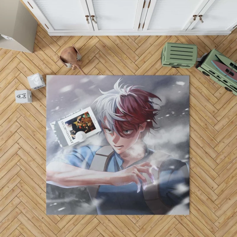 Shoto Todoroki Dual Quirk Hero Anime Rug