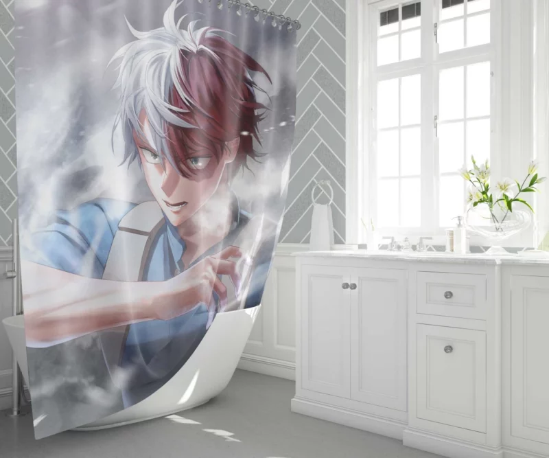 Shoto Todoroki Dual Quirk Hero Anime Shower Curtain 1