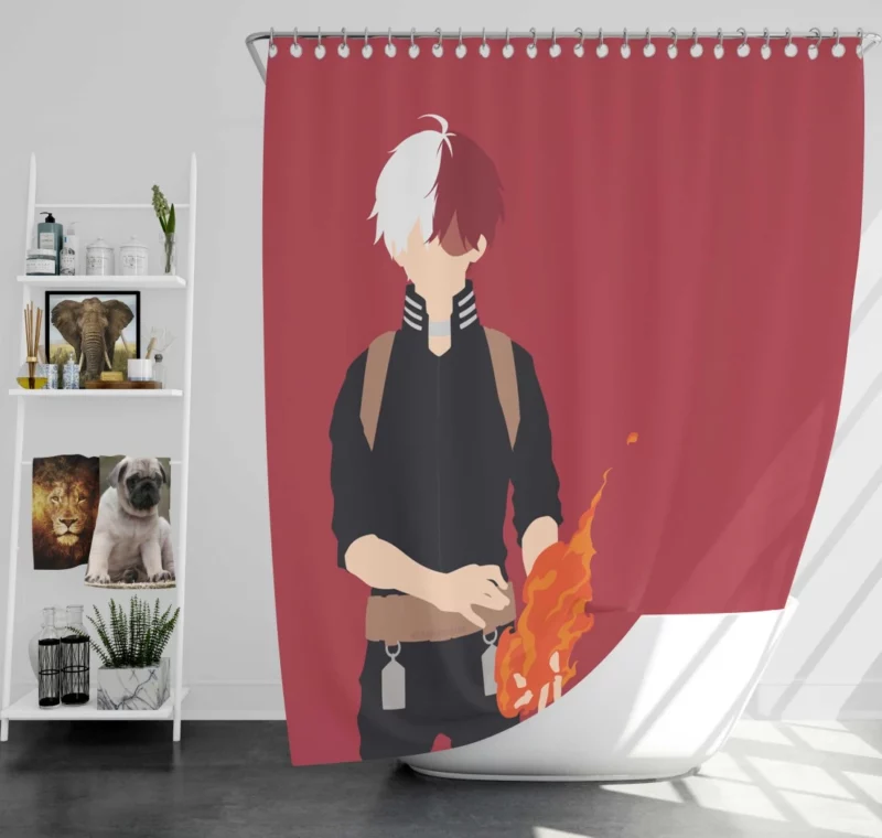 Shoto Todoroki Fire & Ice Anime Shower Curtain